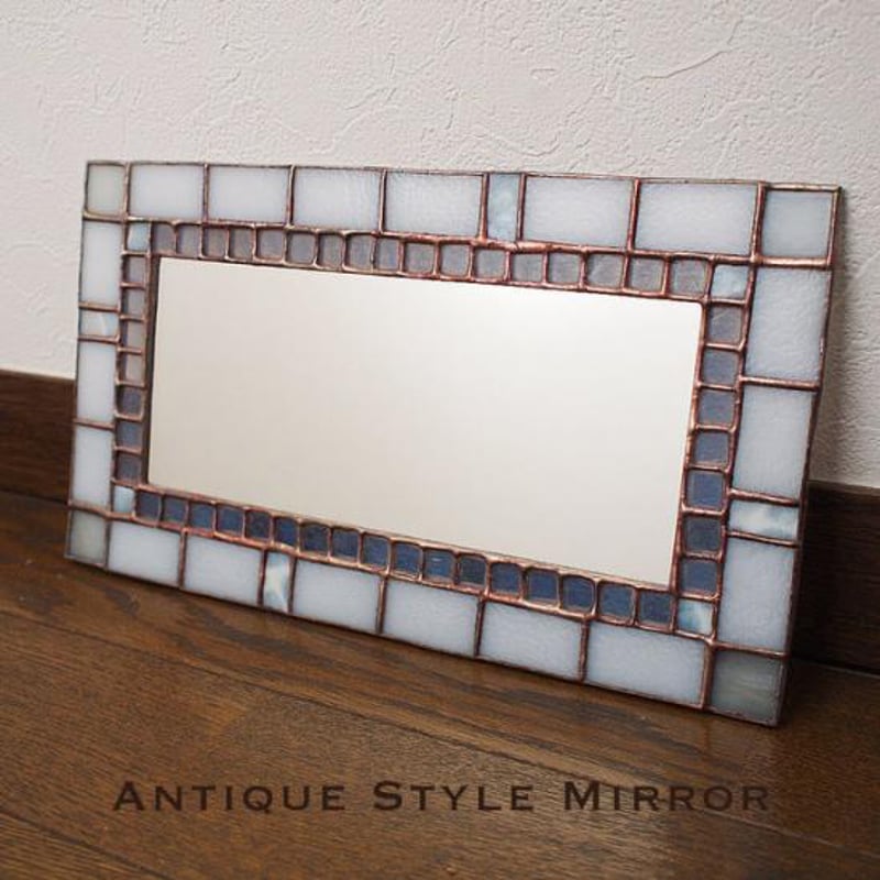 白いステンドグラスミラー | Stainedglass - atelier008