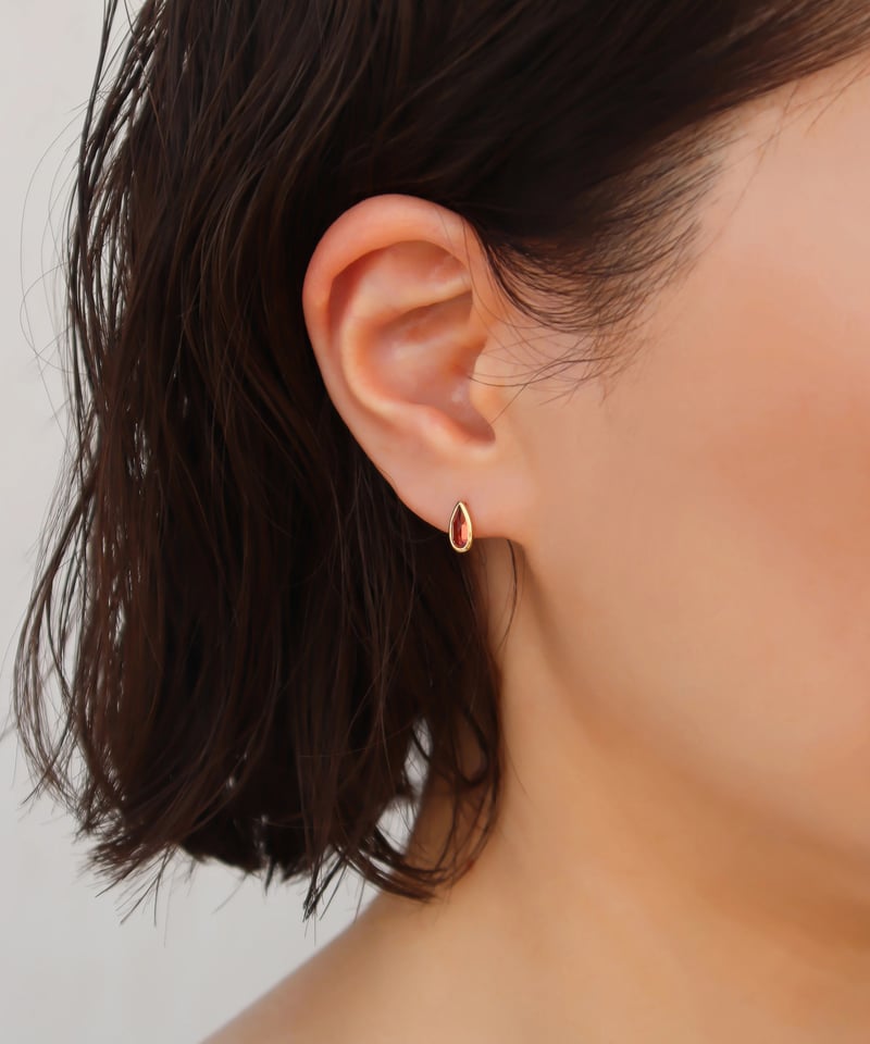 anq.】SV925・ガーネット ティアドロップピアス | KU-CROISSANT 公式オ