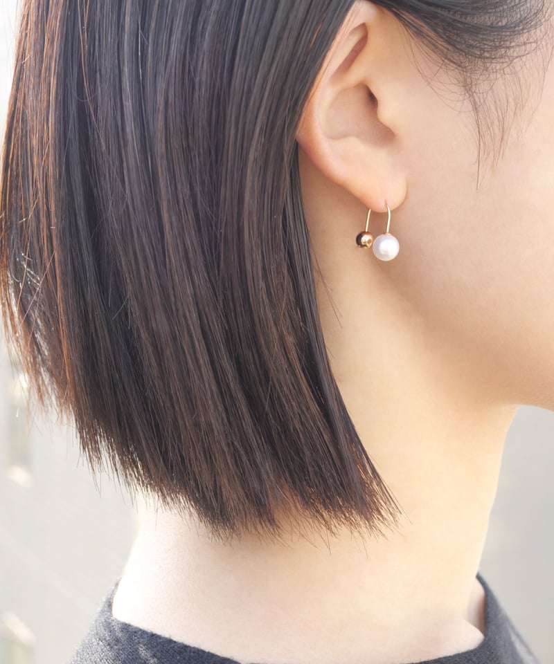 anq.】K10 ・淡水パール ボールキャッチピアス | KU-CROISSANT 公式オン