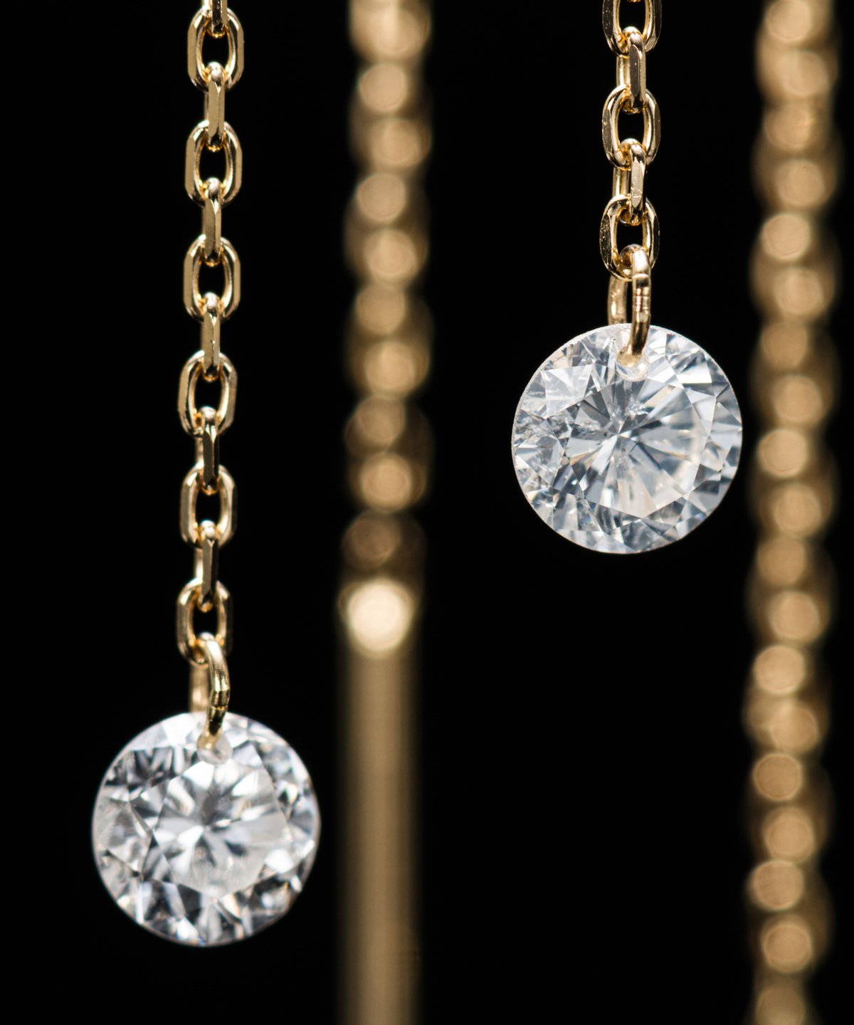 anq.】K18・レーザーホール 0.22ct ダイヤモンド アメリカンピアス