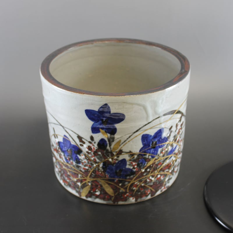 加賀瑞山 乾山写秋草水指 共箱【茶道具／水指／共箱】 | 龍門堂