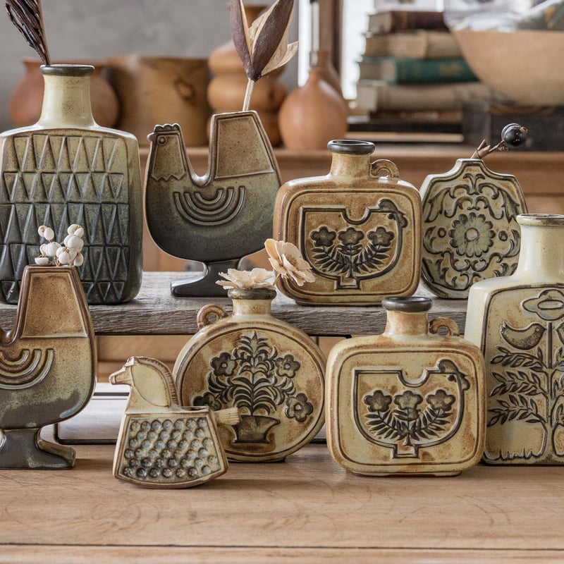 トリのオブジェ(Chicken)【かしわ窯】 | ドライフラワーと、うつわと