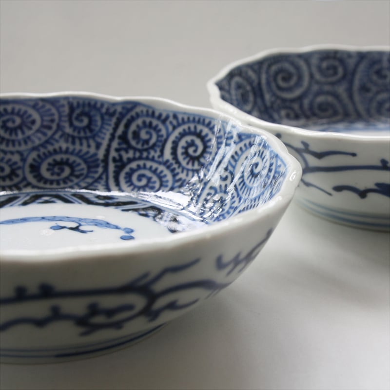 染付 便器 陶器 明治 白抜蛸唐草 古伊万里 Ps-201 古伊万里 KOIMARI