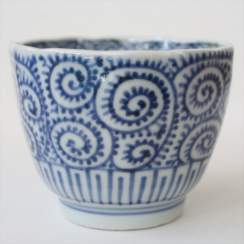 伊万里焼 古伊万里 染付 蛸唐草文 沈香壷 蓋物 飾壷 C 6047C 伊万里焼