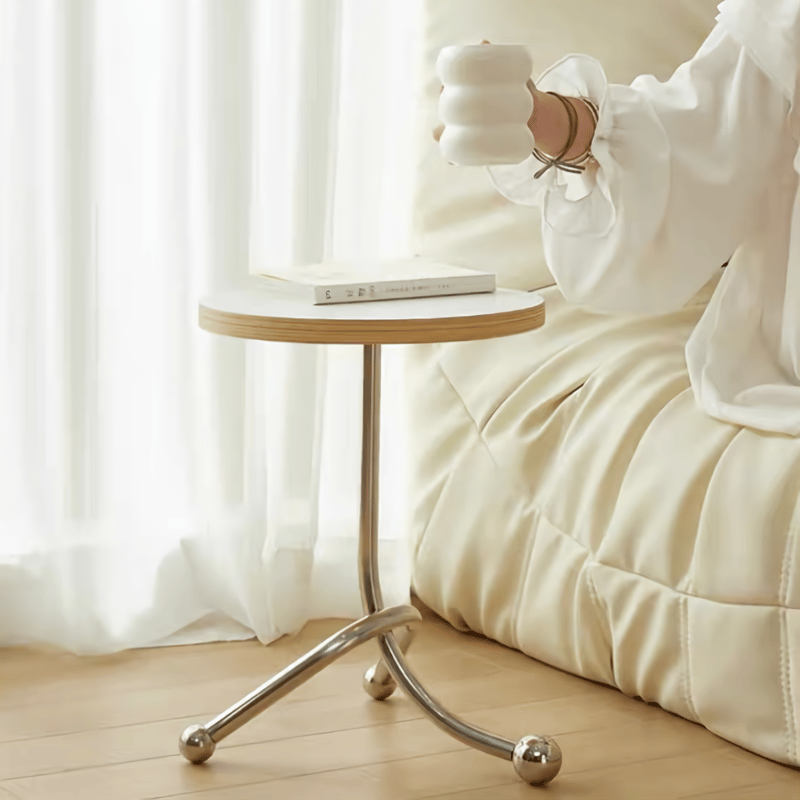 ステンレス ツイスト 脚 ラウンド ミニ サイドテーブル | 70PARK