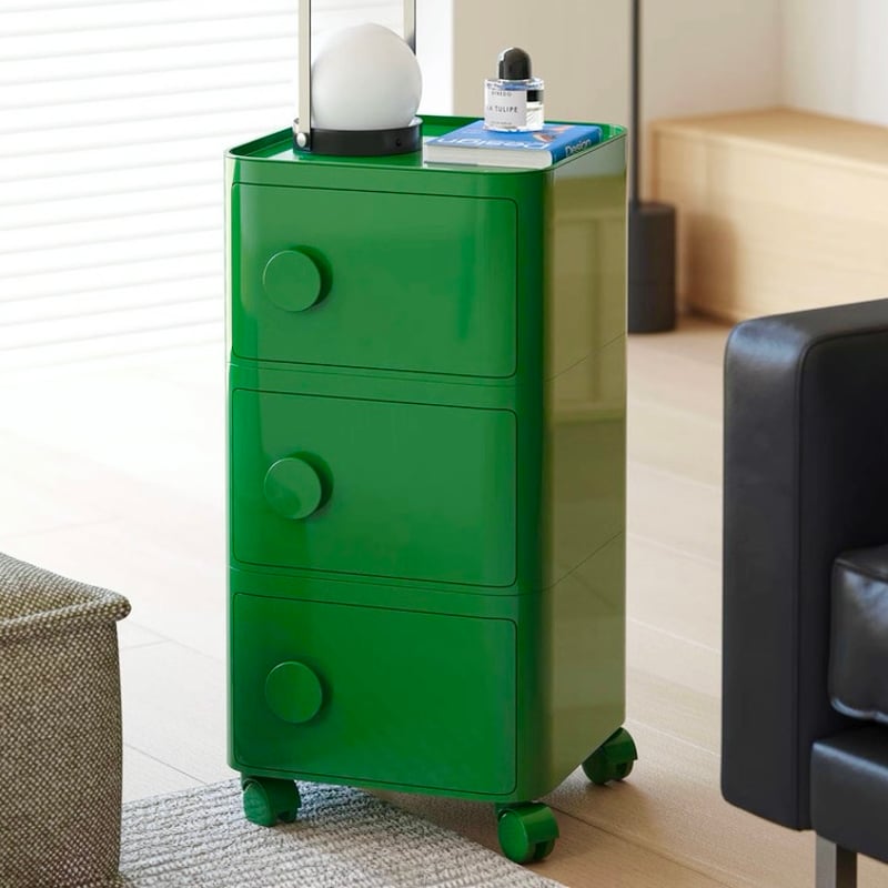 キャスター付き スクエア 三段 カラー 収納 ラック サイドテーブル 全6