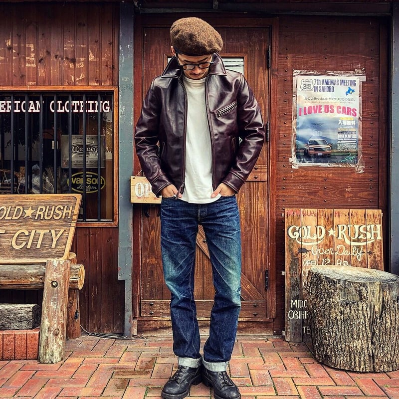 AERO LEATHERエアロレザーハーフベルテッドホースハイドレザー