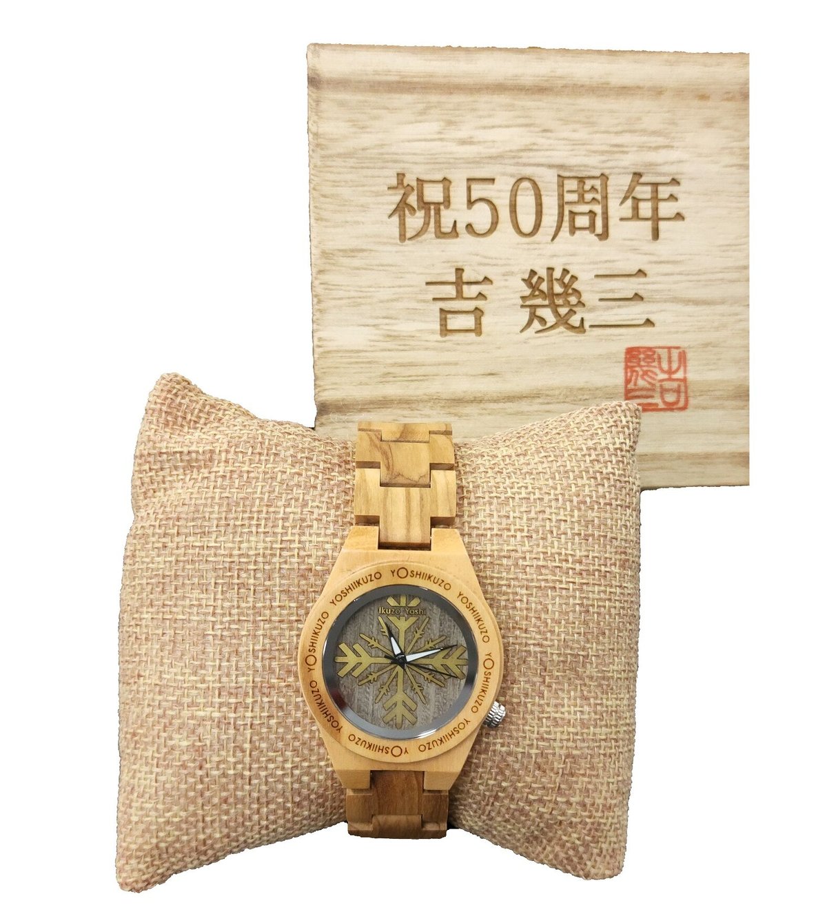 大正頃の吉田時計の木製丸時計 アンティーク時計 電池式 大正頃の吉田