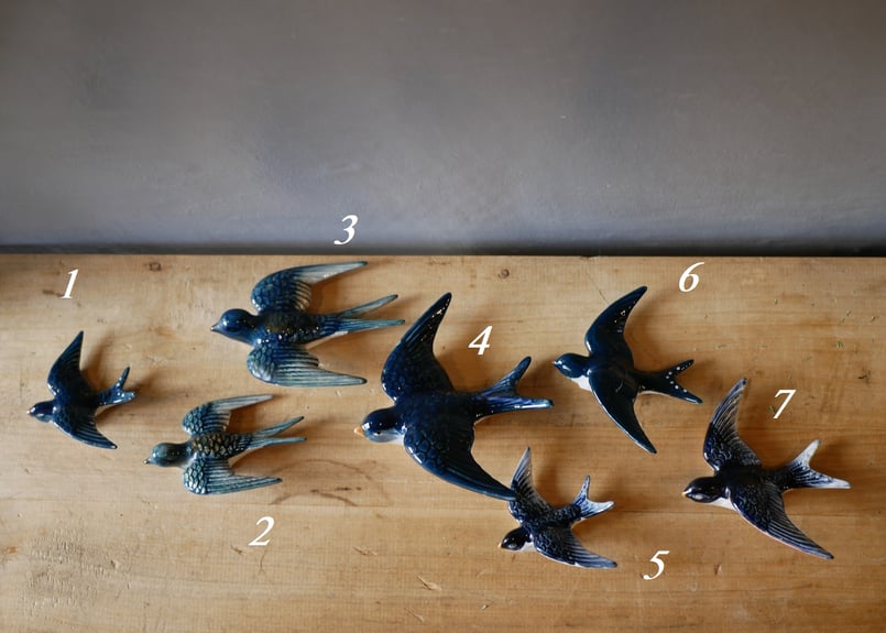 ベルギーツバメ3個セット壁掛けブロカント