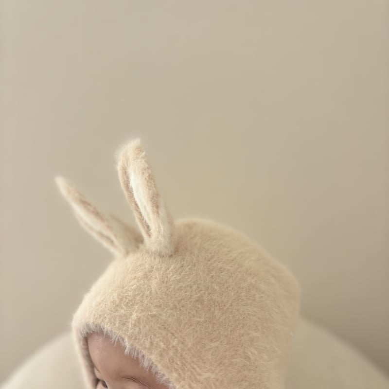 うさ耳ぴょんぴょんニットボンネット(502) | こどもふく🧸mocokids