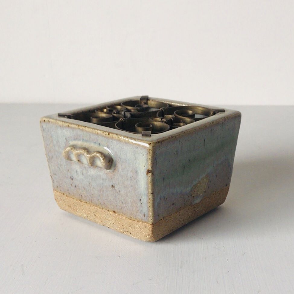 会津本郷焼 鰊(ニシン)鉢型灰皿 灰釉 民藝 枡鉢 美品 | GobaTools