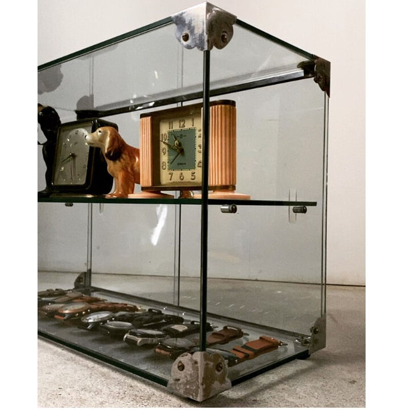 CUTEX ガラス棚 昭和レトロ アンティーク ショーケース 骨董 【公式通販】