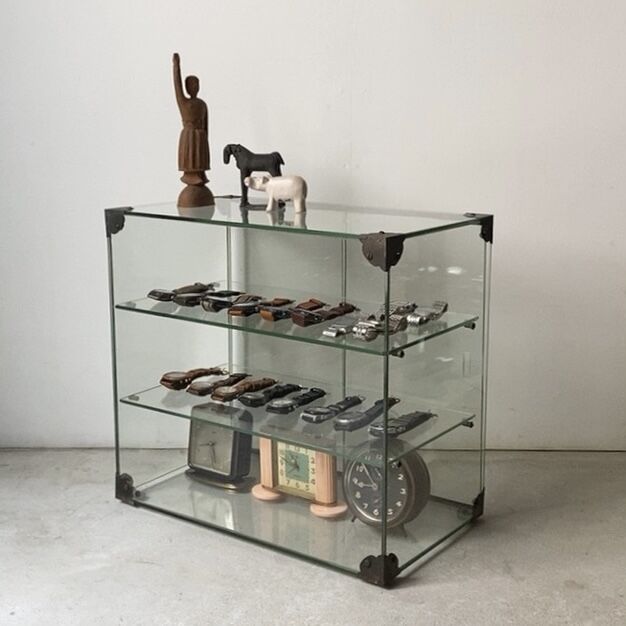 ショーケース レトロ アンティーク 2段ひな壇 ラック【貴重】 昭和