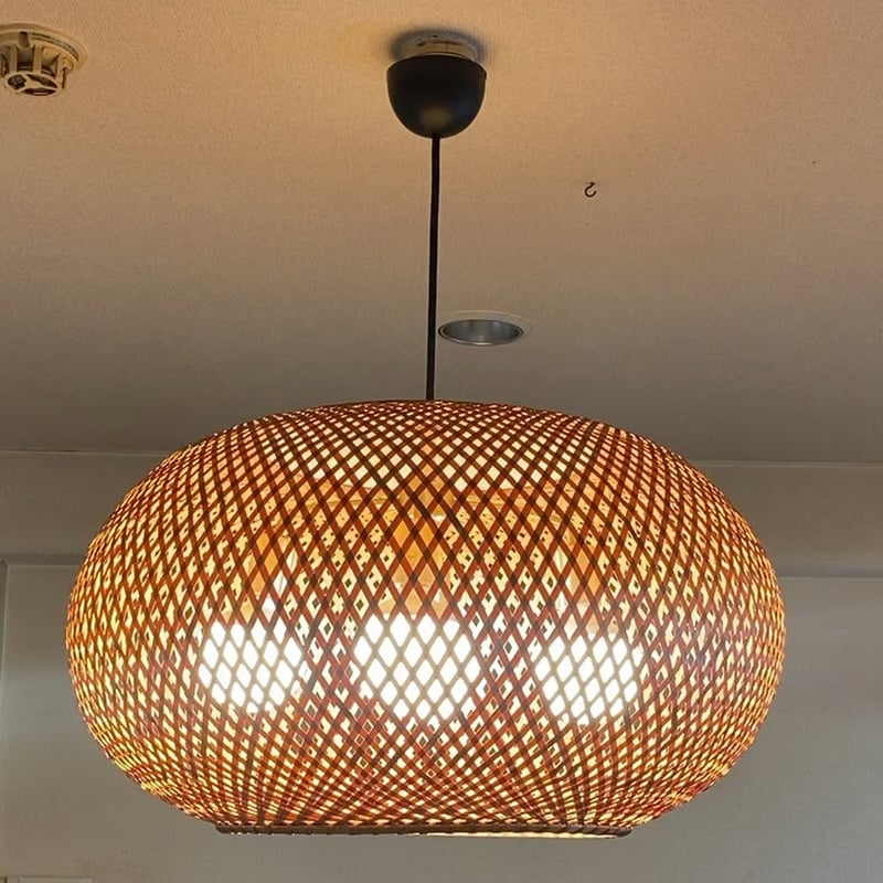 yamagiwa ヤマギワ 近藤昭作 「竹のあかり」4灯タイプ 横楕円型 竹製