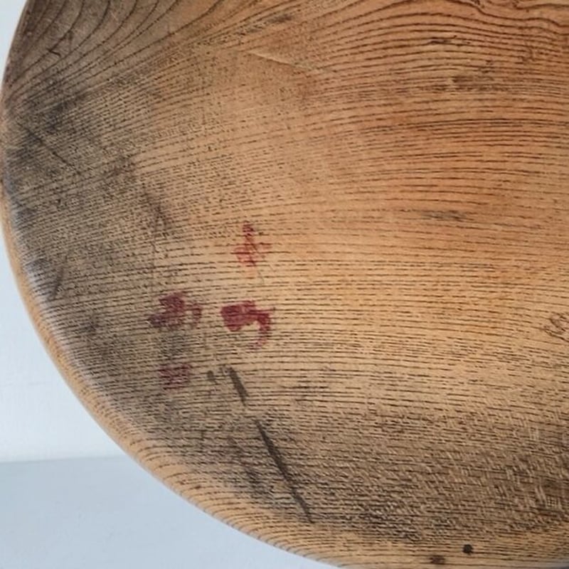 欅 くり抜き 丸盆 木製 無垢材 33.5cm 木のお盆 トレー 木工品 工芸品