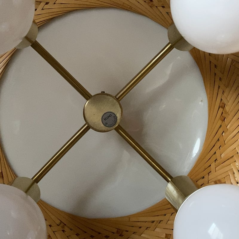 yamagiwa ヤマギワ 近藤昭作 「竹のあかり」4灯タイプ 横楕円型 竹製