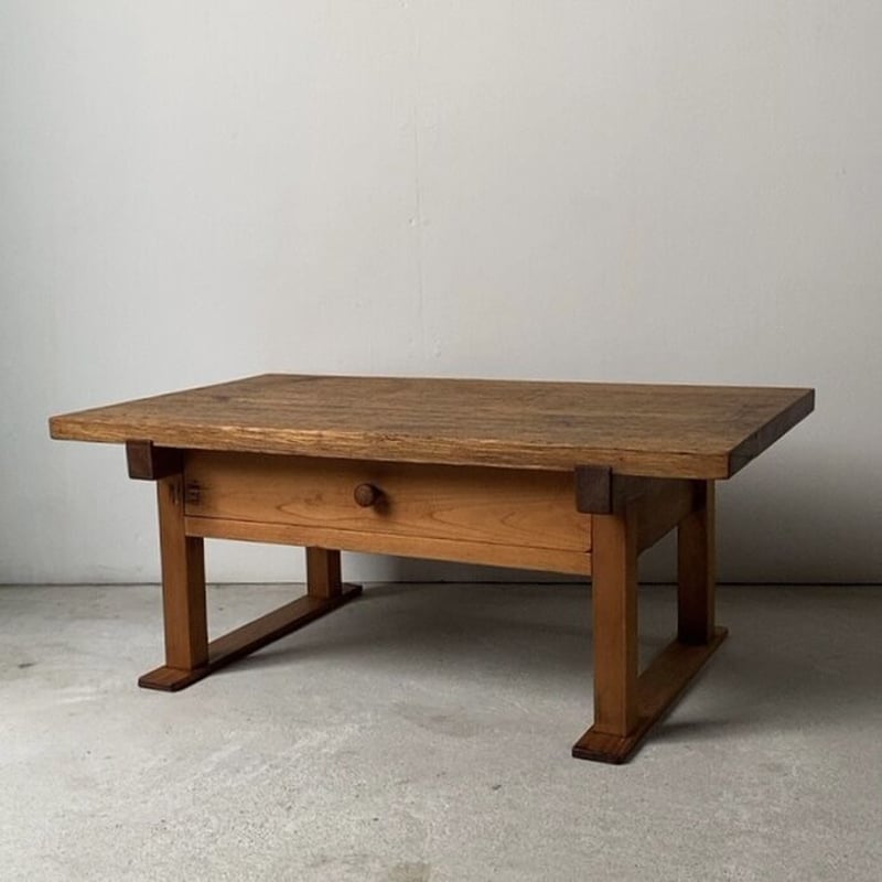 アンティーク 総欅材 ローテーブル 植物台 展示台 古道具 無垢材 y74