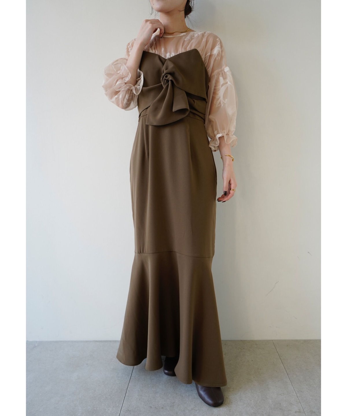 sheer puff dress Acka シアーパフエーシーケーエー