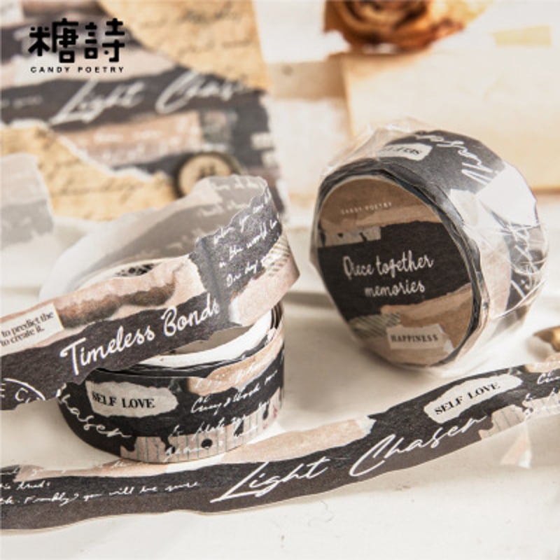 海外マスキングテープ巻売り 童話集・金 英字 人物マスキングテープ