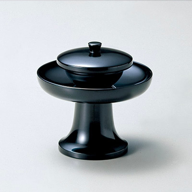 AB29 天目台一対 茶台 高茶台 高脚 金 高蒔絵 草花図 朱漆 木箱 昭和