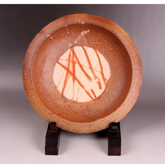 岡山県重要無形文化財 森陶岳 備前焼 銘々皿4枚 陶印