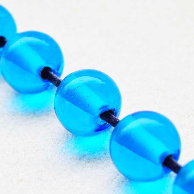 チェコ製ハンドメイドガラスビーズ ブルー8㎜【5個】 | beads lot