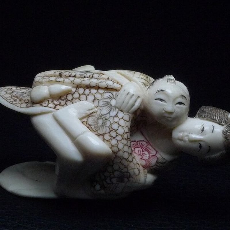 △本象牙春画根付17g・提げ物△NE52△ | 象牙屋本舗 こほく堂 本象牙と