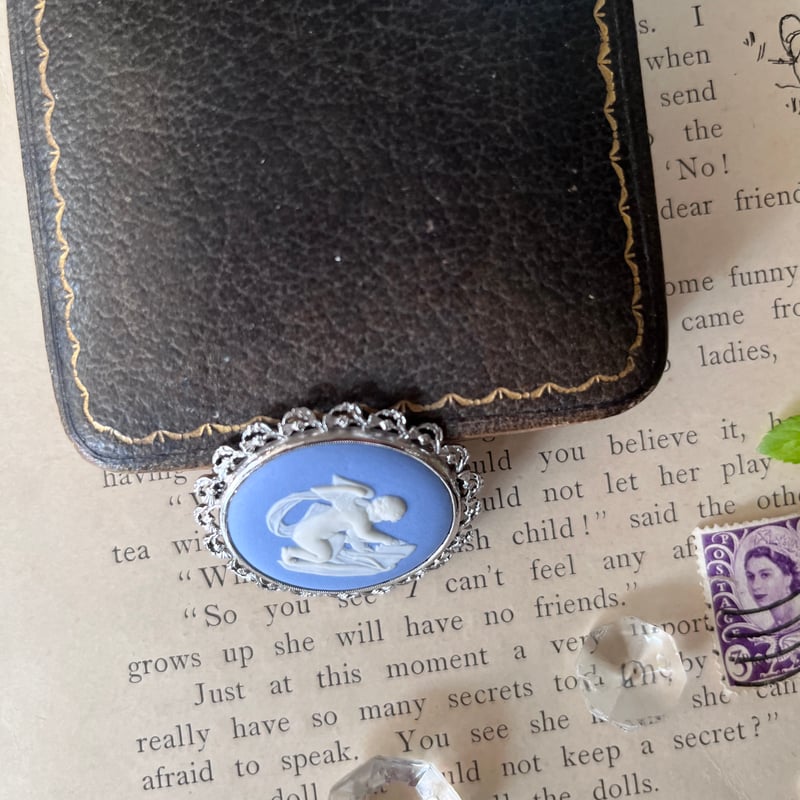 ○ab-385/1958年 ウェッジウッド ジャスパー＆シルバー製 天使の