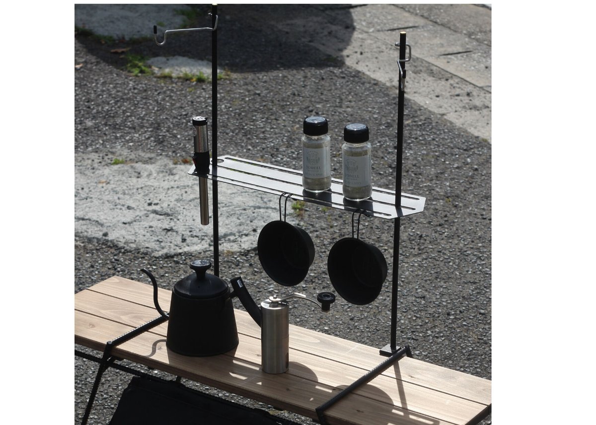 アイアン工房 サイドテーブル×2、連結ブリッジセット アイアン工房