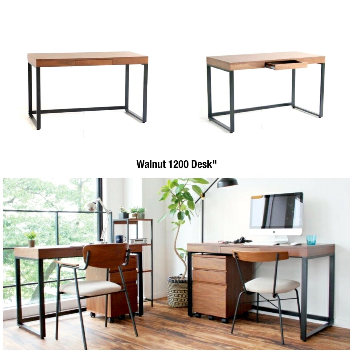 WALNUT DESK 1200 / ウォールナット デスク チェスト / W1200 x D