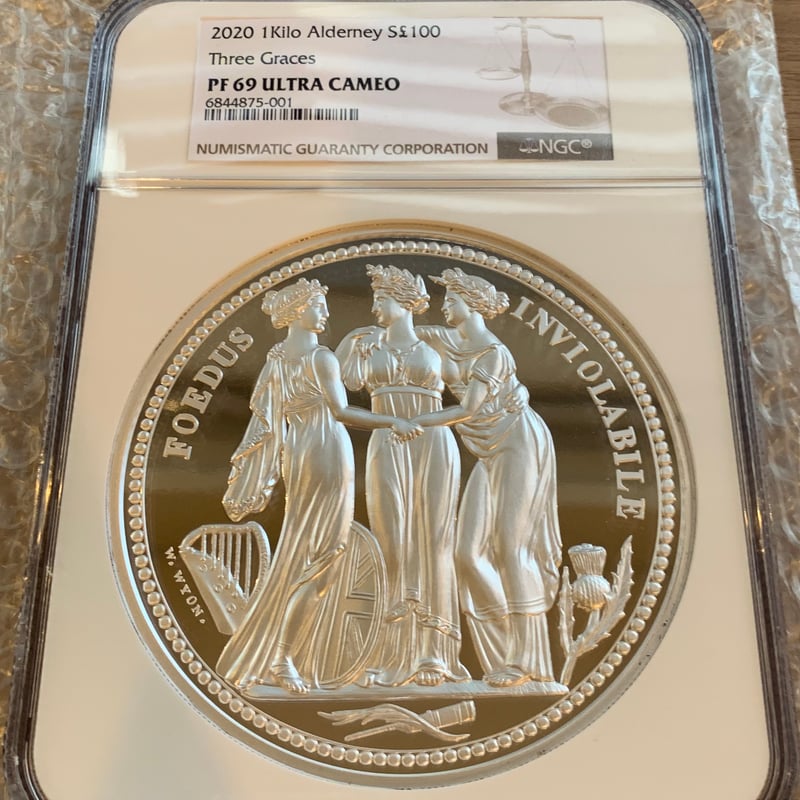 NGC鑑定PF69・発行150枚】スリーグレイセス 2020年 オルダニー島 1kg 1