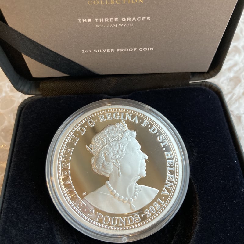 スリーグレイセス セントヘレナ版 2021年 2オンス銀貨 シルバー