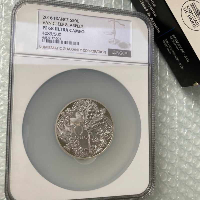 5オンス銀貨 ヴァンクリーフ＆アーペル フランス造幣局 NGC鑑定PF68