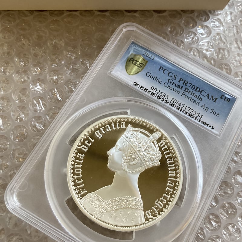 世界で1枚 【PCGS70鑑定】5オンス銀貨 ロイヤルミント版 ゴチック