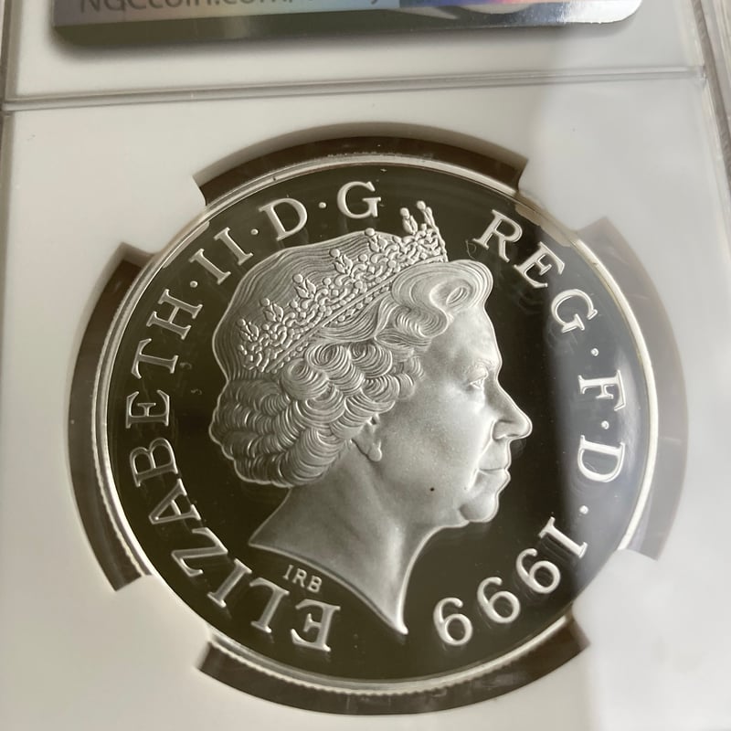 NGC鑑定PF69UC 1999年 イギリス ダイアナ妃追悼祈念 5ポンド銀貨