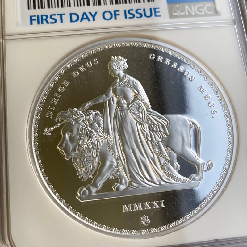 NGC鑑定PF70UC+FDI】 2オンス銀貨 ウナとライオン マスターピース版