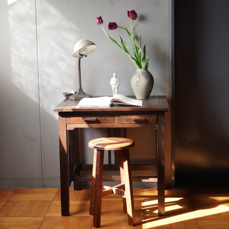 小ぶりなデスク 木製 書斎机 勉強机 テーブル 伸縮 サイドテーブル付き