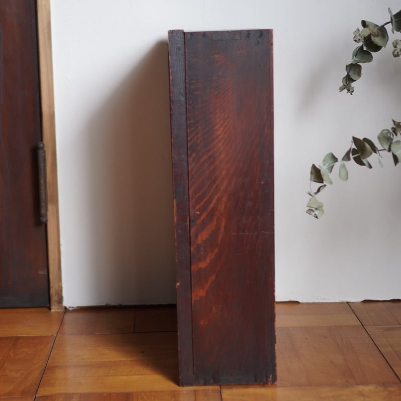 古いガラス扉の箱 木製 ディスプレイ コレクション ケース 古道具