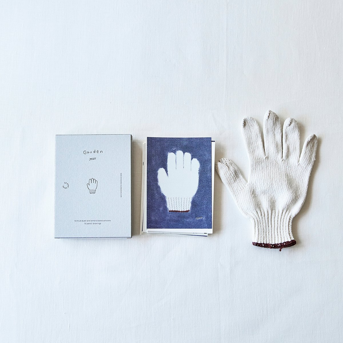 ポストカードセット 「Garden」泥染と刺繍 24枚セット 箱入り