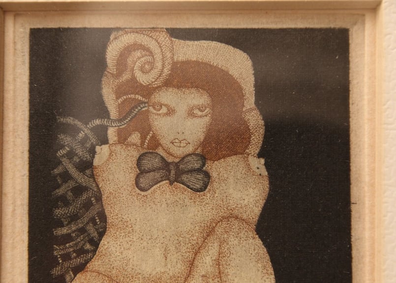 真作】昭和レトロ/山下清澄/銅版画/エッチング/裸婦/18番目