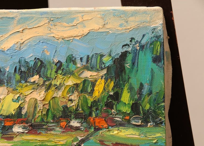 昭和レトロ 油絵 水墨画 風景画 金色フレーム