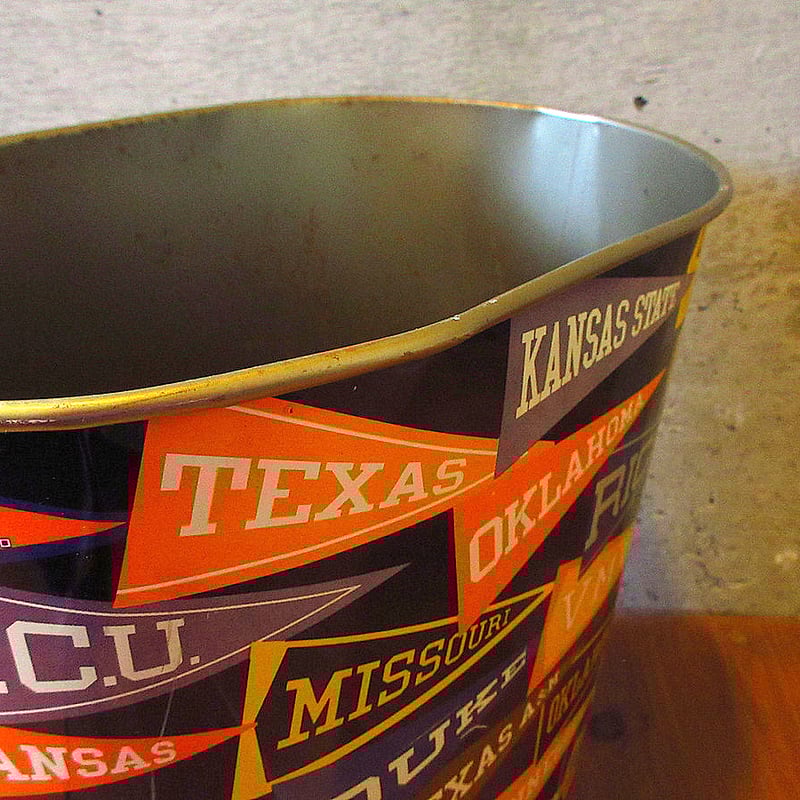 ビンテージ60's70's○カレッジペナントティントラッシュ缶○231114k8