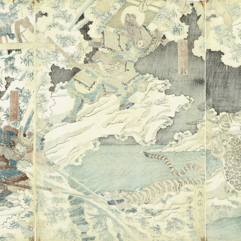 歌川芳艶 「佐藤政清虎狩圖」万延1年(1860)【浮世絵】 | 浮世絵販売