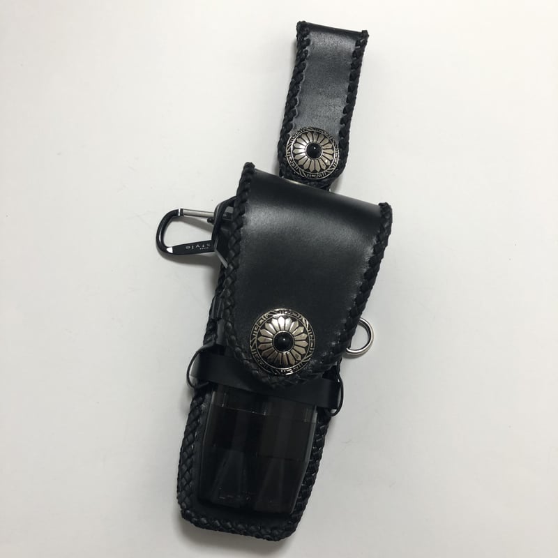 本革 高級 レザー 手縫い ダーツケース かがり縫い コンチョ