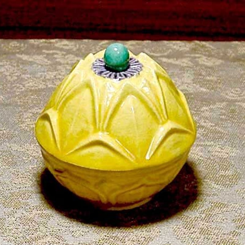 古余呂技窯 川瀬竹春 順一 豆彩蘭唐草文手 菓子器 茶道具 箱付 Q1720