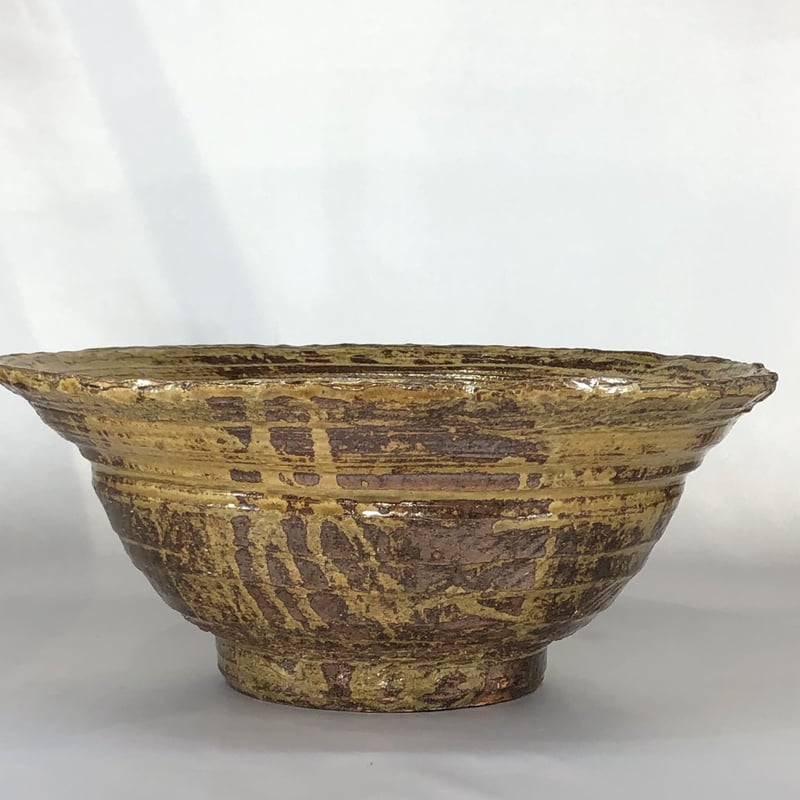 京焼・清水焼 清水六兵衛（三代）作 伊羅保 大鉢 無傷 誂箱 保証