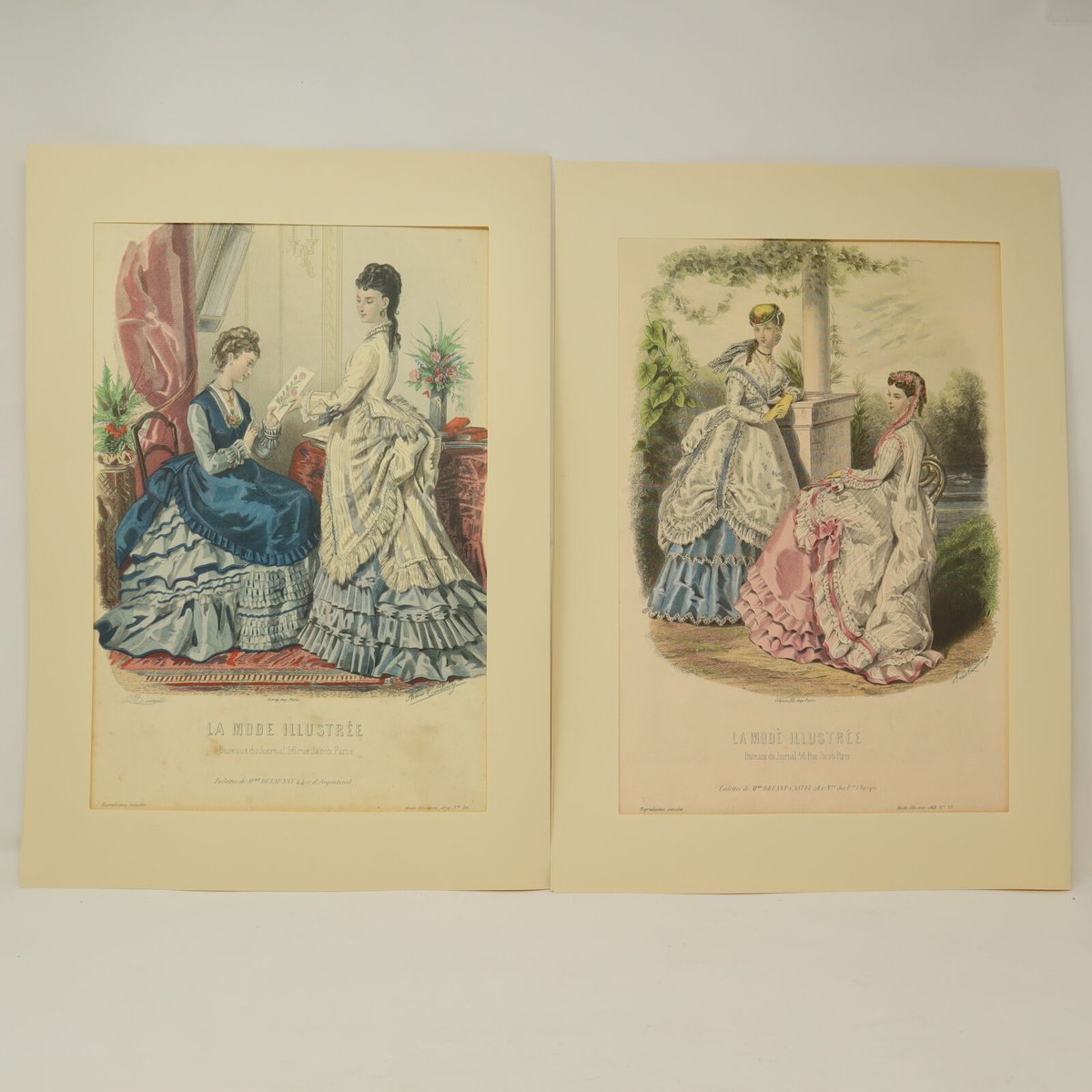 1865年銅版画◇フランス ファッション誌『ラ・モード・イリュストレ