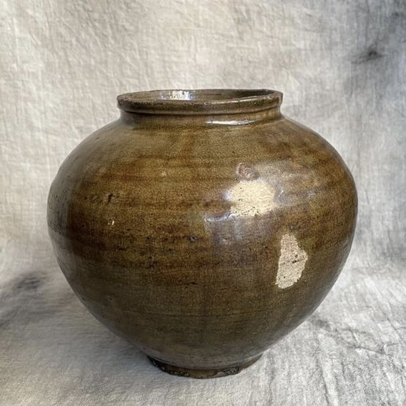 李朝 鉄釉壺 | Antiques そらんじ