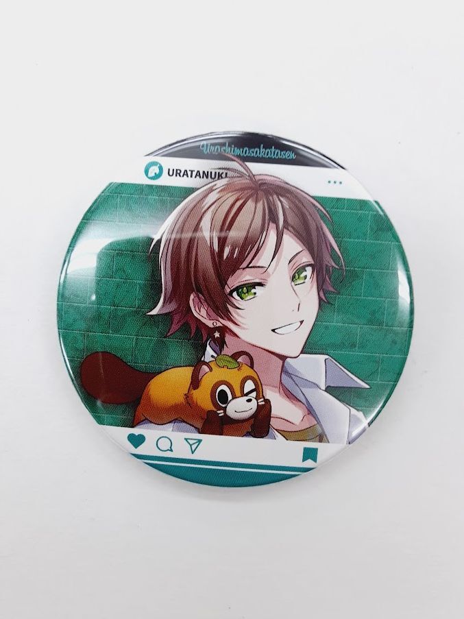 うらたぬき ハロパ 2023 猫 缶バッジ チェック柄 等身 浦島坂田船