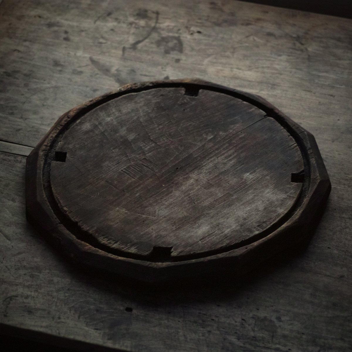 李朝十二角膳天板その64 盆.古道具.骨董品.韓国骨董. Antique.酒器盆